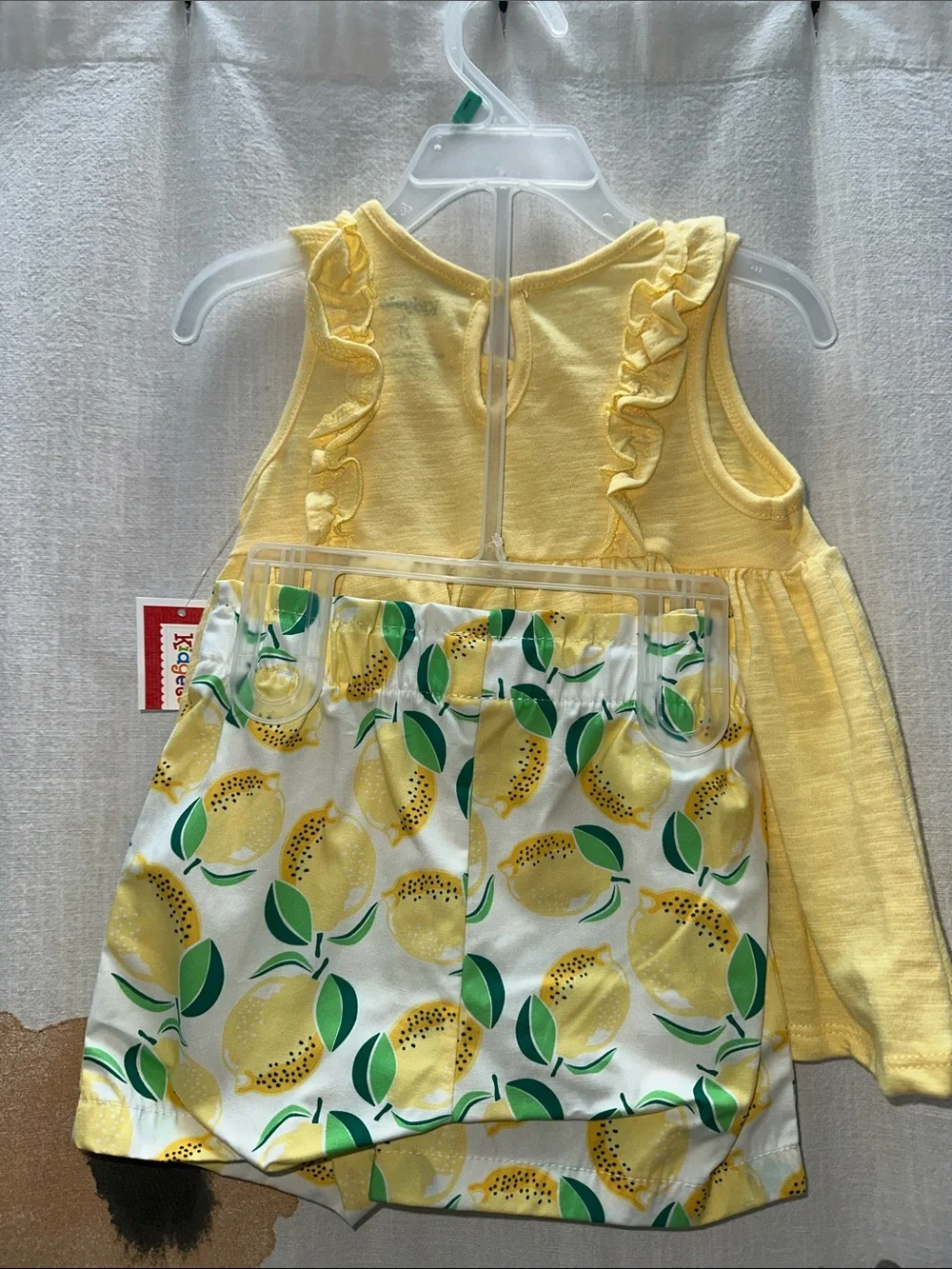 Kidgets Yellow Ruffle Tank with Lemon Print Shorts